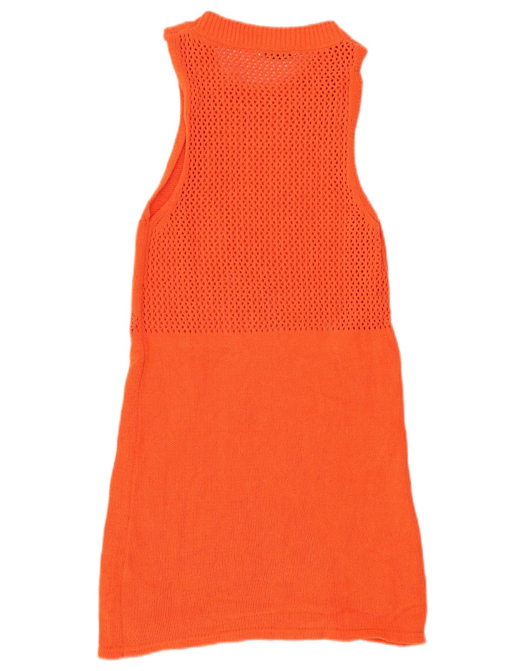 Vestido jumper feminino sem mangas ZARA Reino Unido 8 pequeno poliéster laranja