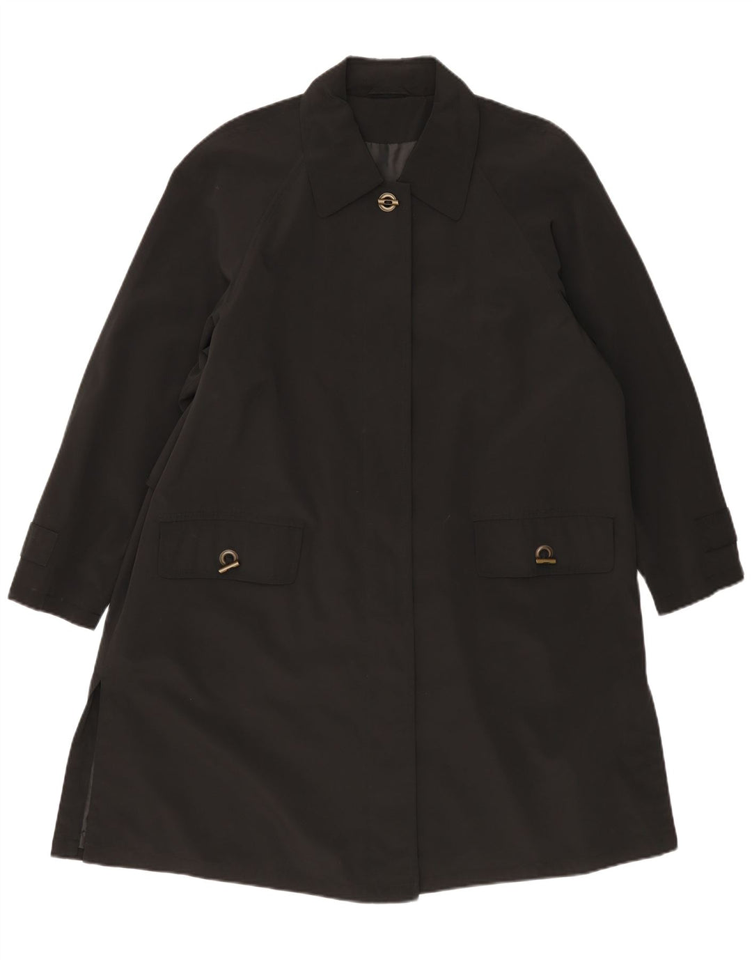 Sobretudo feminino Hamells solto UK 12 médio preto poliéster clássico