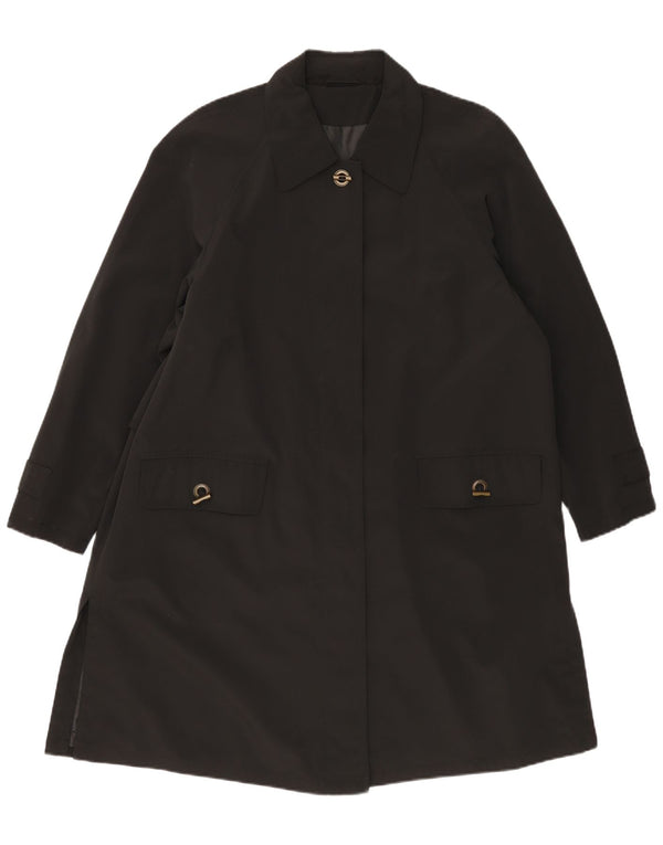 Sobretudo feminino Hamells solto UK 12 médio preto poliéster clássico
