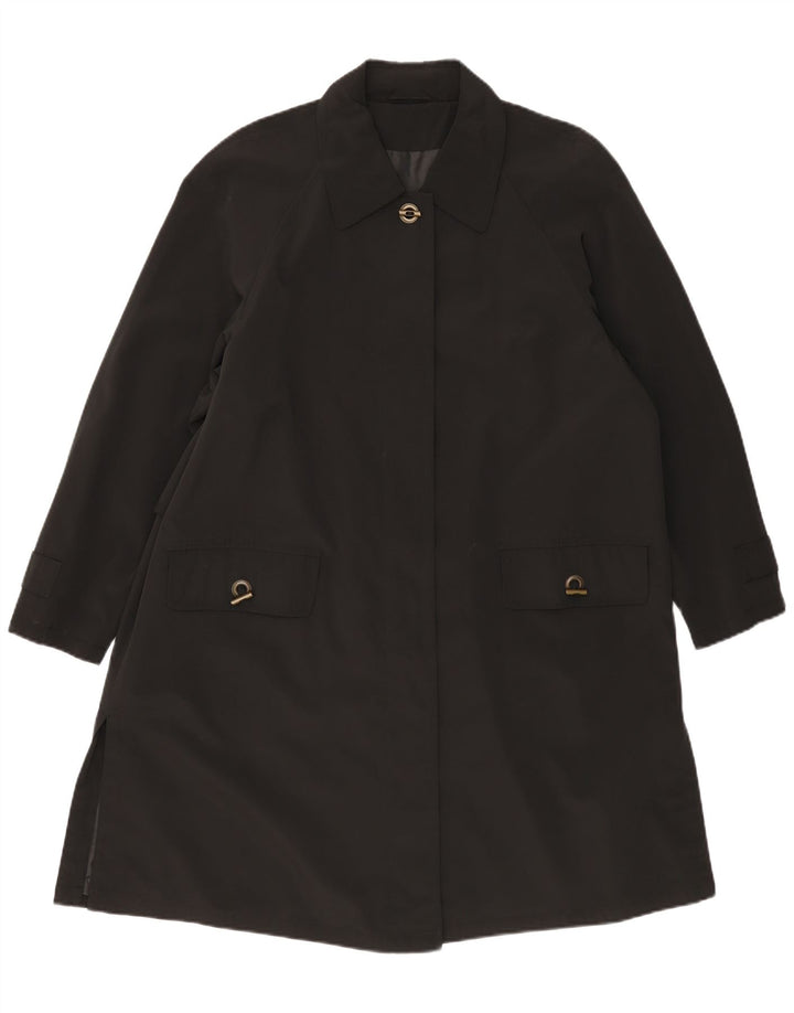 Sobretudo feminino Hamells solto UK 12 médio preto poliéster clássico