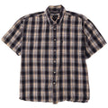 Camisa masculina de manga curta IZOD XL azul marinho xadrez algodão