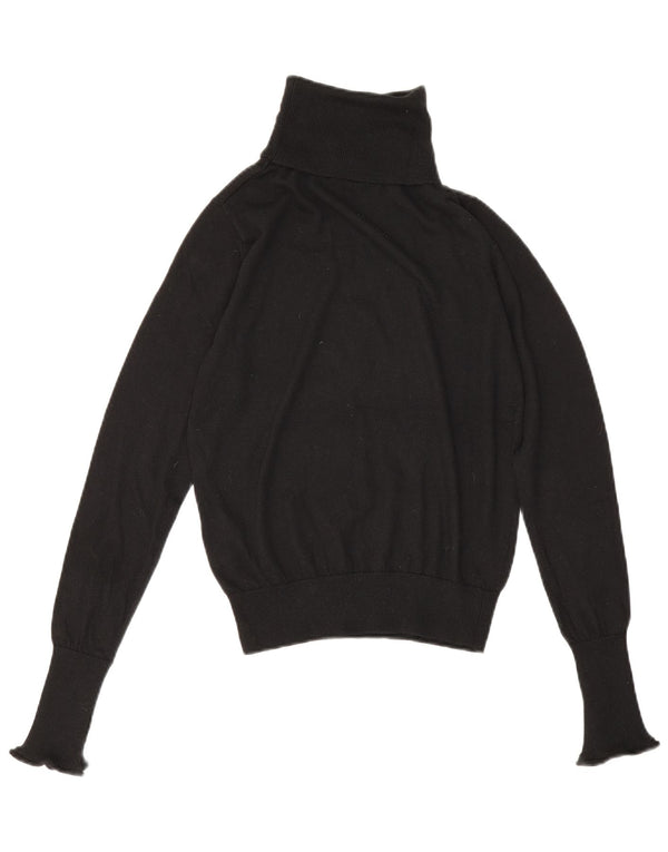 Zara Suéter feminino com gola redonda e gola redonda UK 6 XS preto poliéster