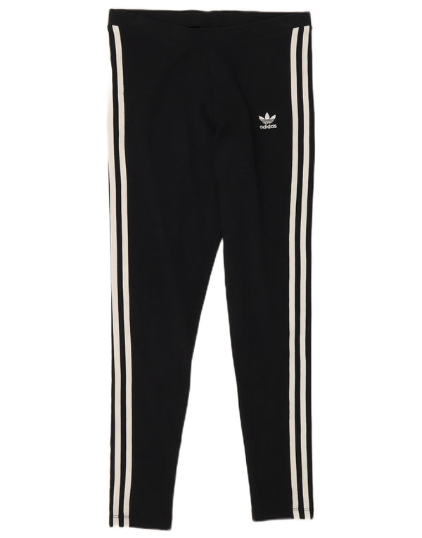Leggings Adidas Femininas UK 10 Pequenas Algodão Preto