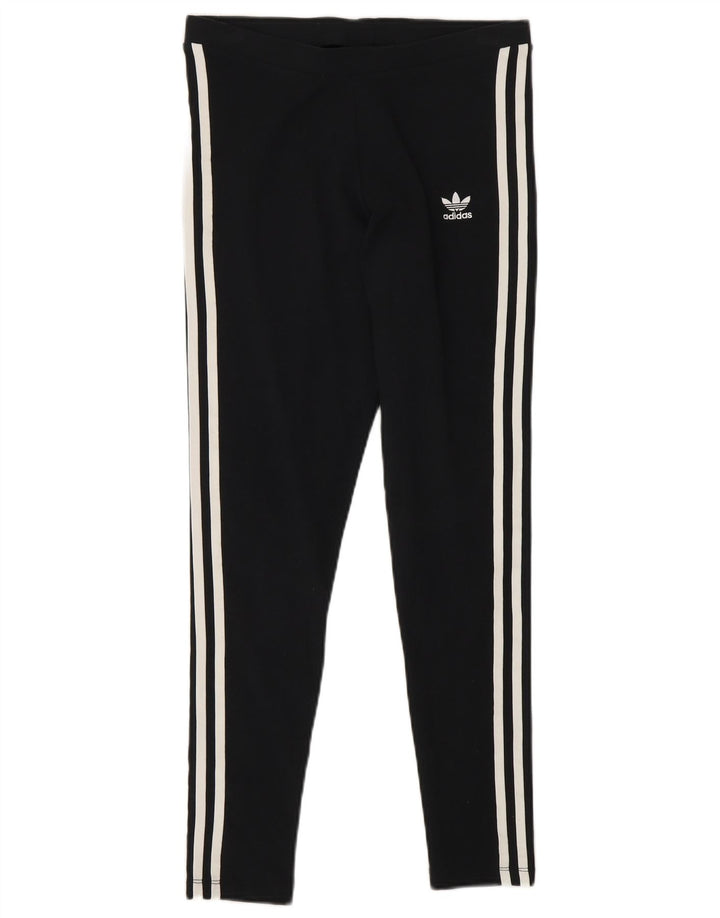 Leggings Adidas Femininas UK 10 Pequenas Algodão Preto