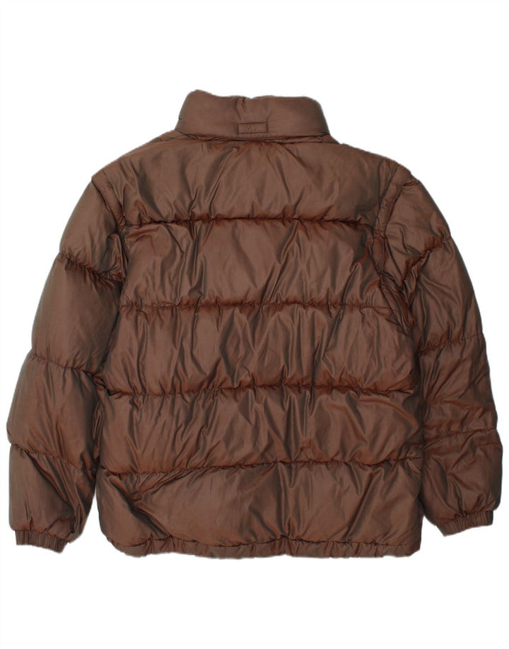 Jaqueta masculina acolchoada com capuz Sergio Tacchini Reino Unido 38 poliamida marrom médio