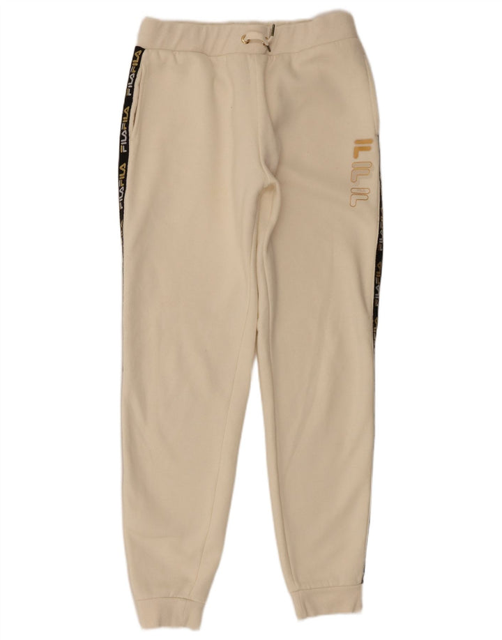 Fila Womens Graphic Tracksuit Calças Joggers UK 14 Médio Bege Poliéster