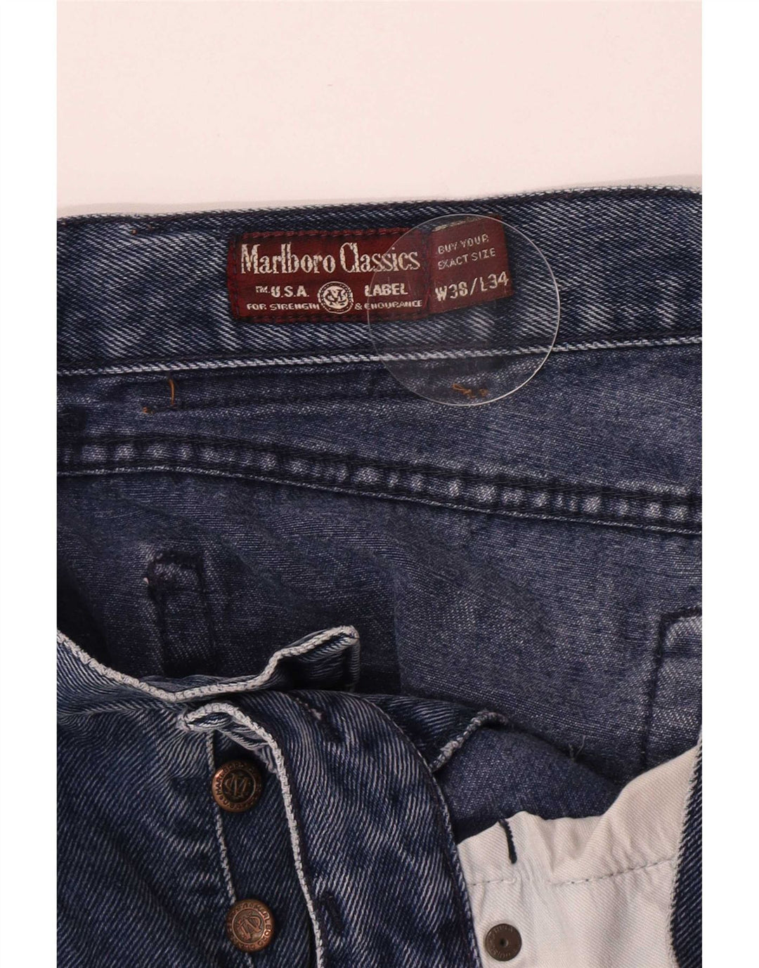 Marlboro Classics Mens Jeans Soltos W38 L28 Azul Algodão
