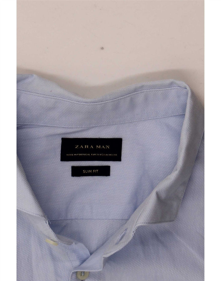 Zara Camisa Masculina Slim Fit XL Azul