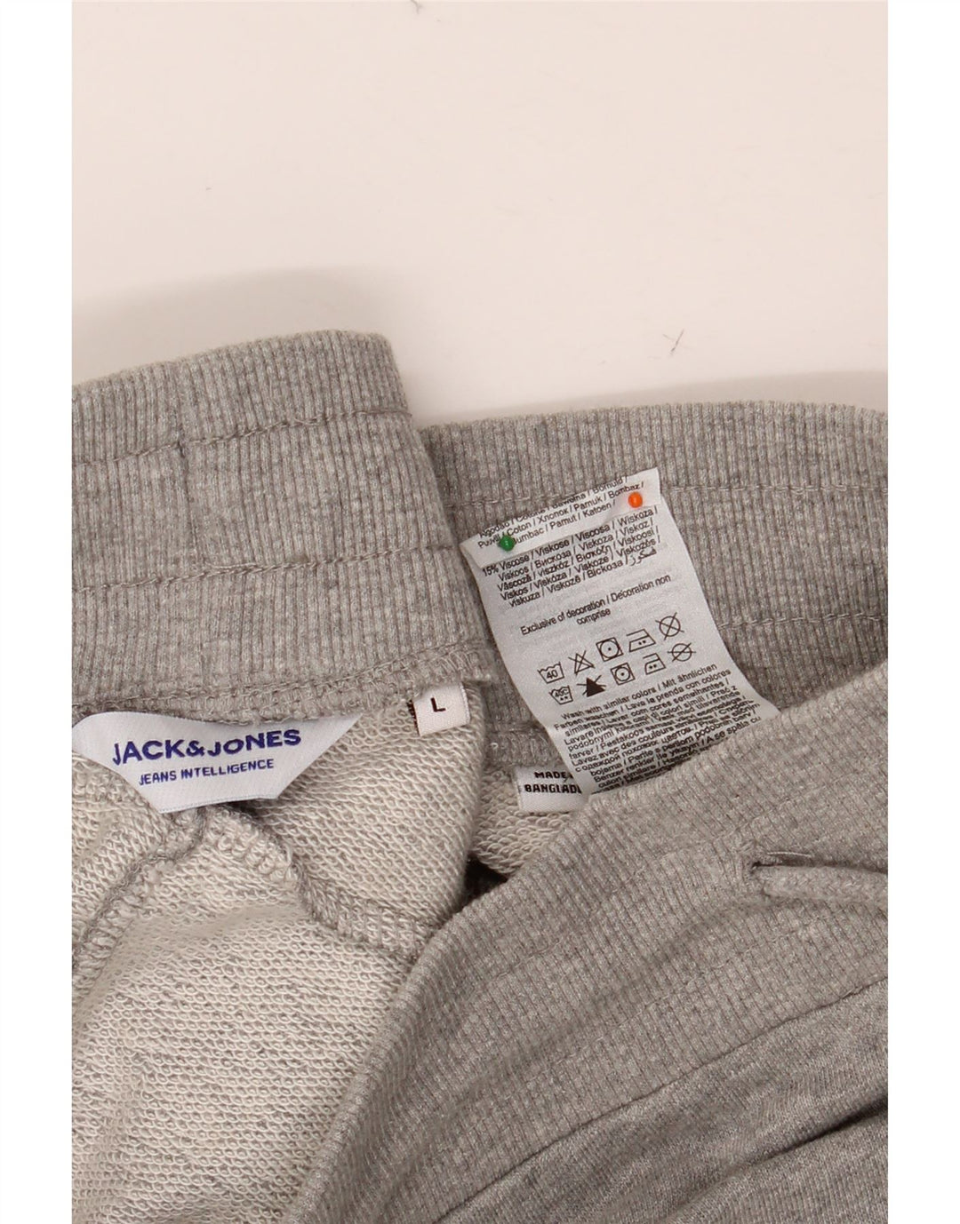 Shorts esportivos masculinos JACK & JONES algodão cinza grande