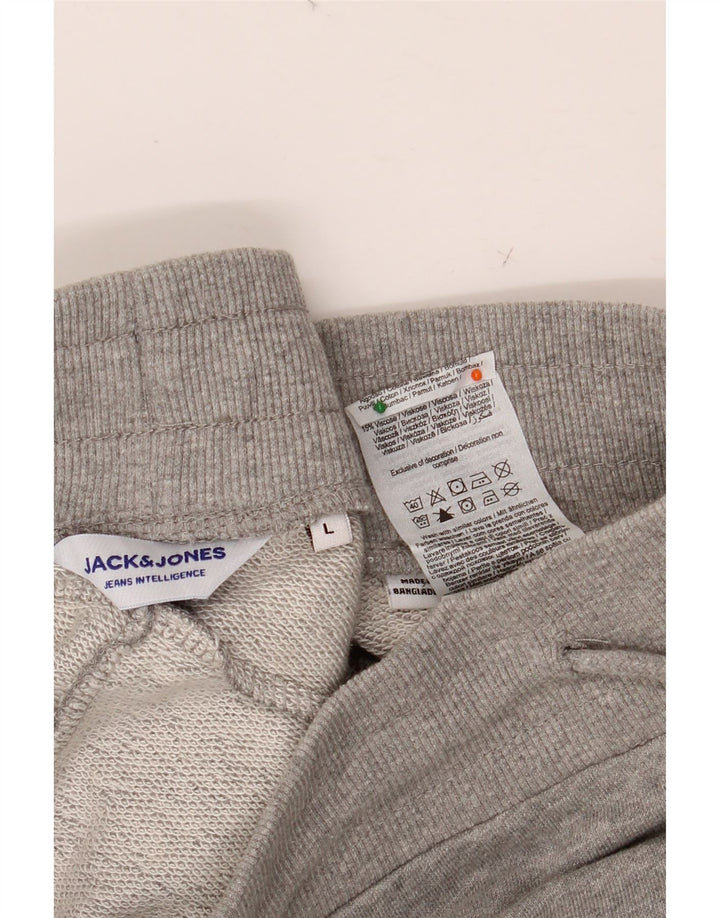 Shorts esportivos masculinos JACK & JONES algodão cinza grande