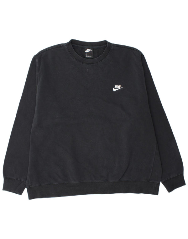 NIKE Mens Moletom Jumper 2XL Algodão Preto