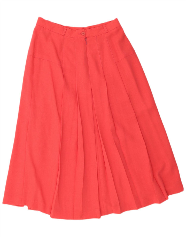 Saia plissada de cintura alta feminina caprichosa Reino Unido 16 grande W30 rosa poliéster
