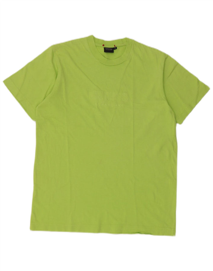Camiseta masculina Guess com estampa gráfica pequena verde