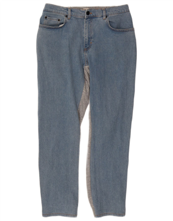 FRENCH CONNECTION Jeans Slim Feminino Reino Unido 12 Médio W30 L28 Azul Colorblock