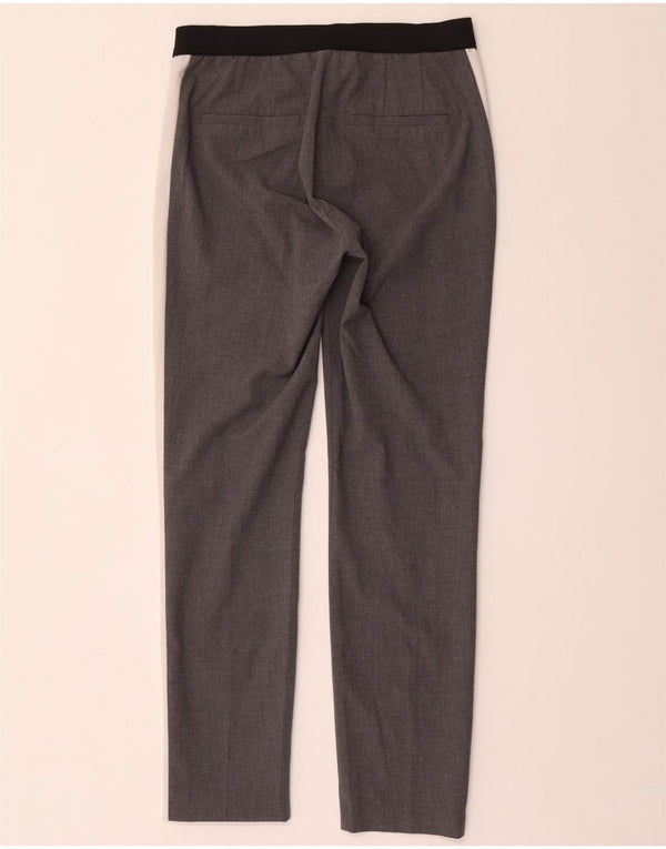 Calça Chino Slim Feminina Zara Pequena W26 L28 Cinza Colourblock Poliéster