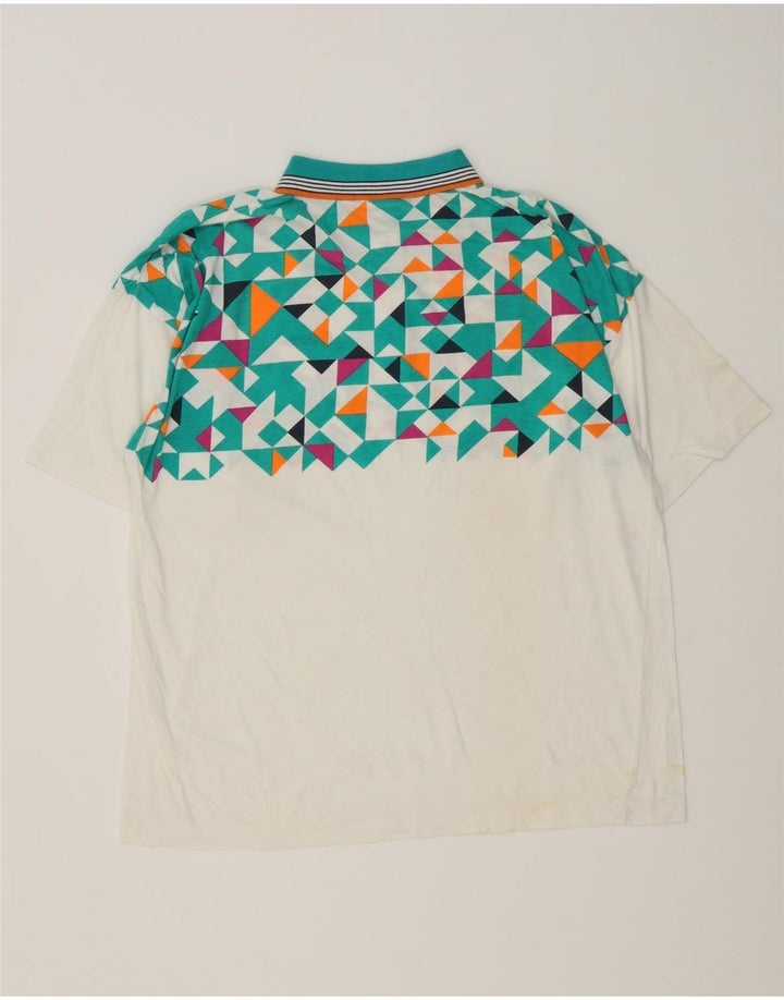 Camisa polo masculina Lotto grande branca geométrica