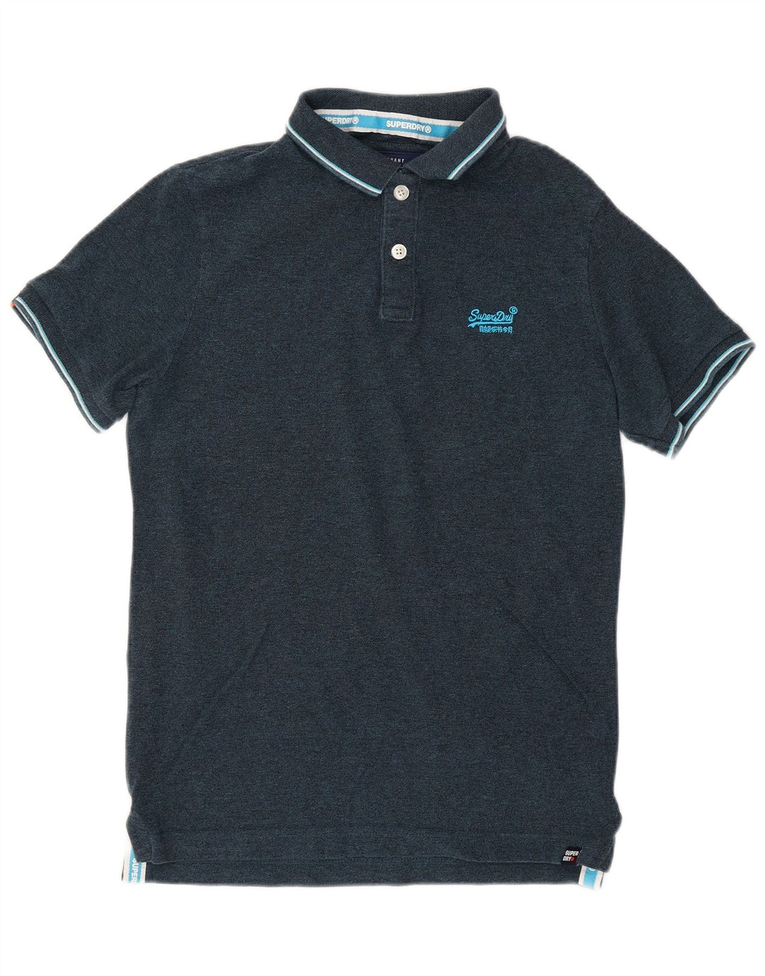 Camisa polo masculina SUPERDRY médio algodão azul marinho