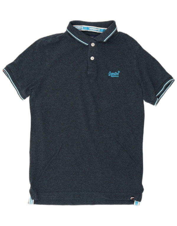 Camisa polo masculina SUPERDRY médio algodão azul marinho