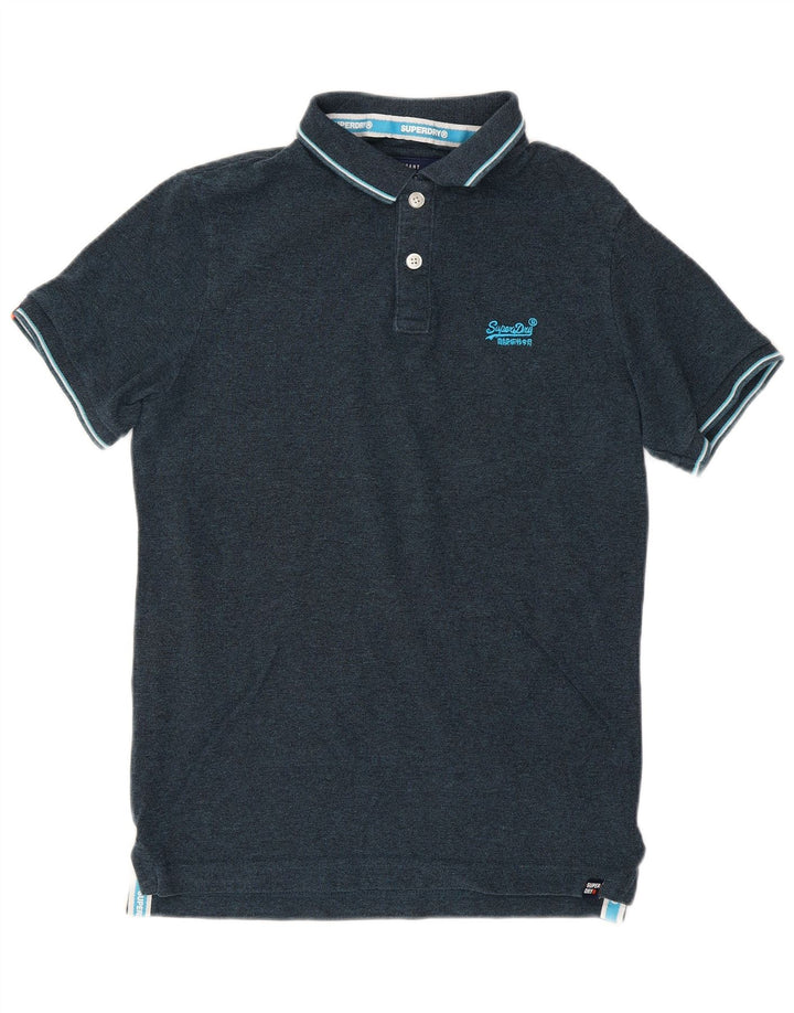 Camisa polo masculina SUPERDRY médio algodão azul marinho