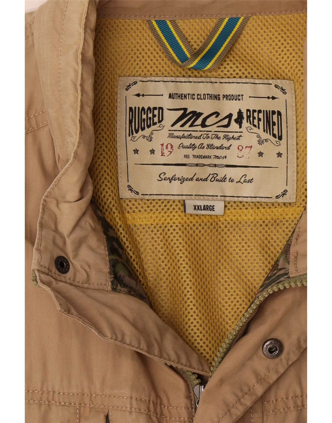 Jaqueta utilitária masculina Marlboro Classics com capuz Reino Unido 44 2XL bege