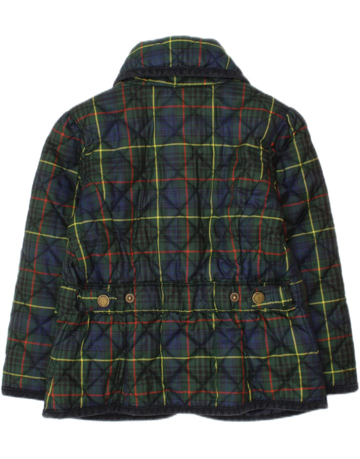 Jaqueta acolchoada Ralph Lauren para meninas 2-3 anos poliéster xadrez verde