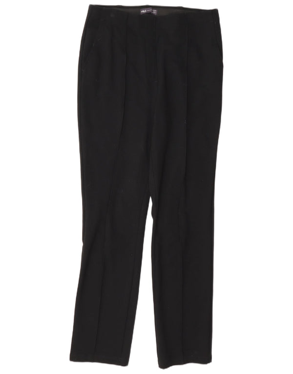 Calça feminina Marks & Spencer Straight Suit UK 12 Médio W32 L30 Preta
