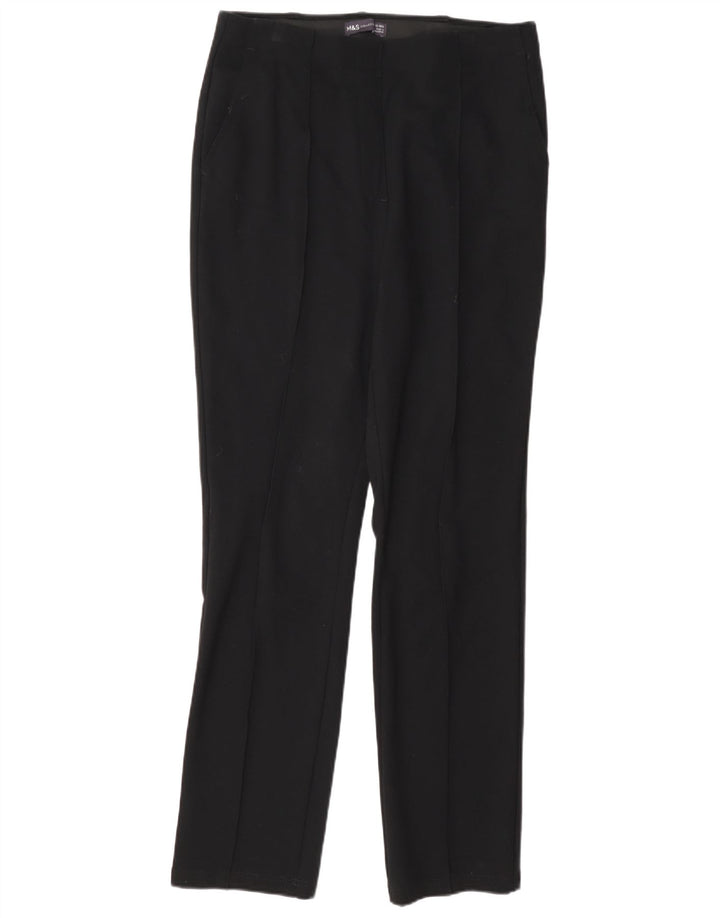 Calça feminina Marks & Spencer Straight Suit UK 12 Médio W32 L30 Preta