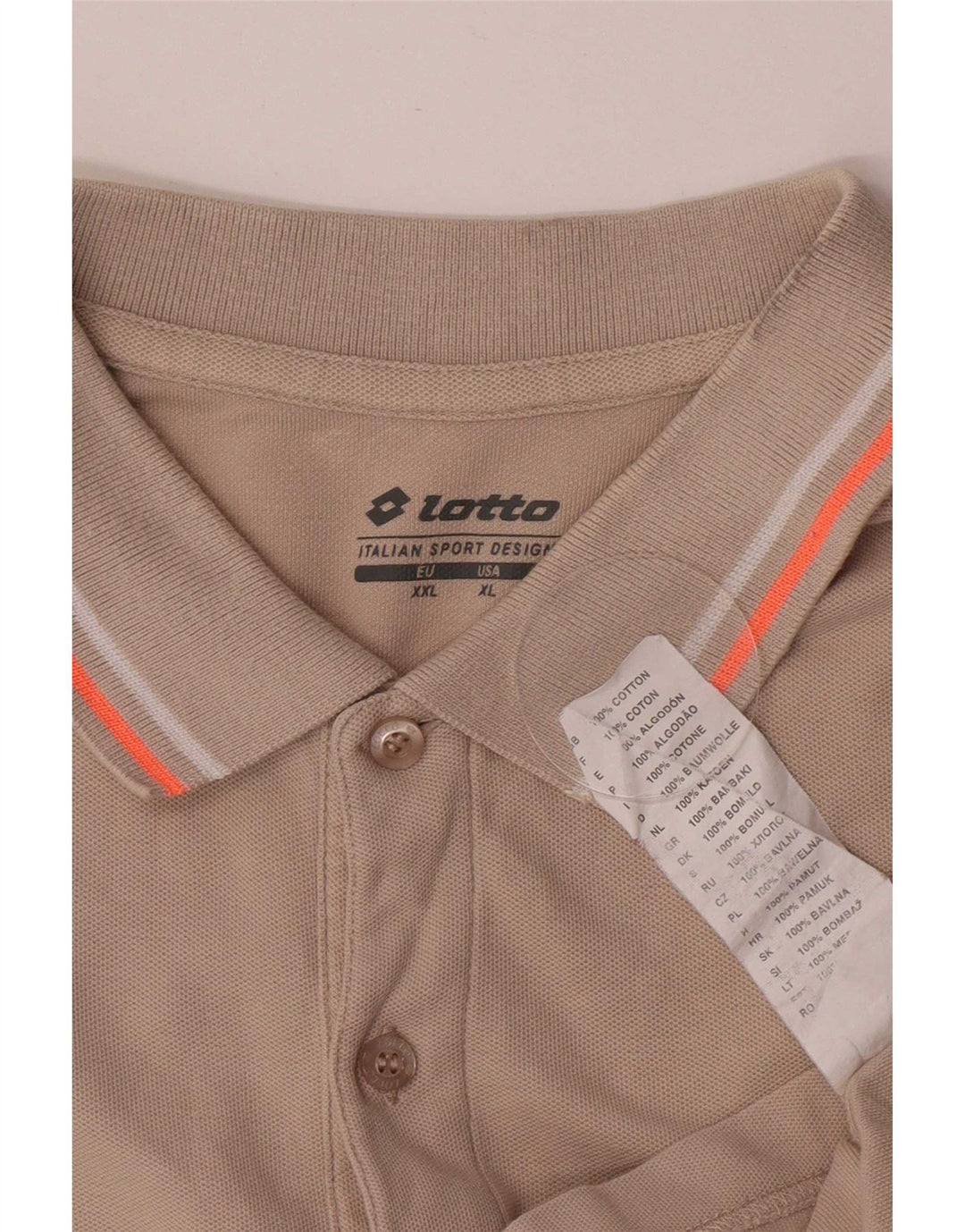 Camisa polo masculina Lotto XL algodão bege