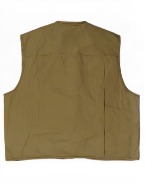 Colete utilitário masculino vintage IT 58 4XL algodão cáqui