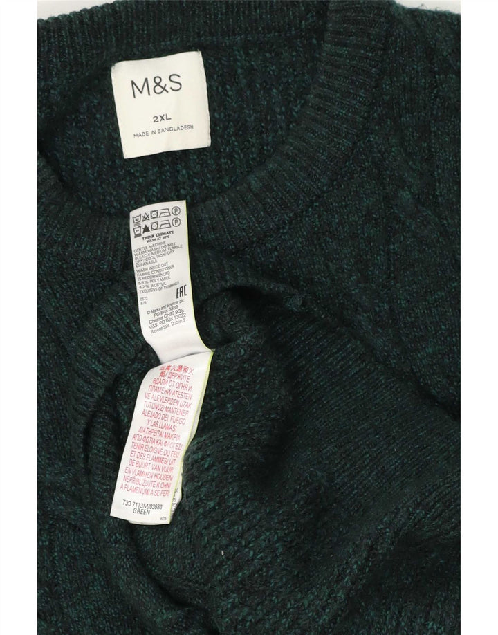 Suéter masculino Marks & Spencer com gola redonda 2XL poliamida verde