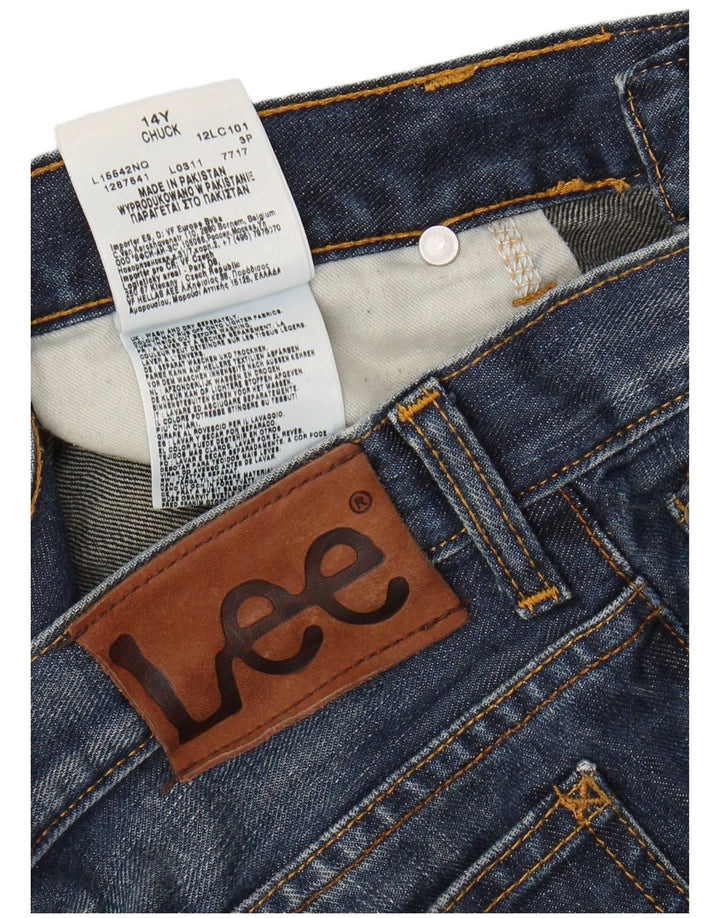 LEE Boys Chuck Straight Jeans 13-14 Anos W28 L31 Azul Algodão