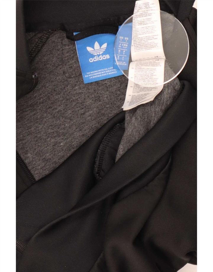 Adidas Womens Tracksuit Top Jacket UK 10 Pequeno Poliéster Preto