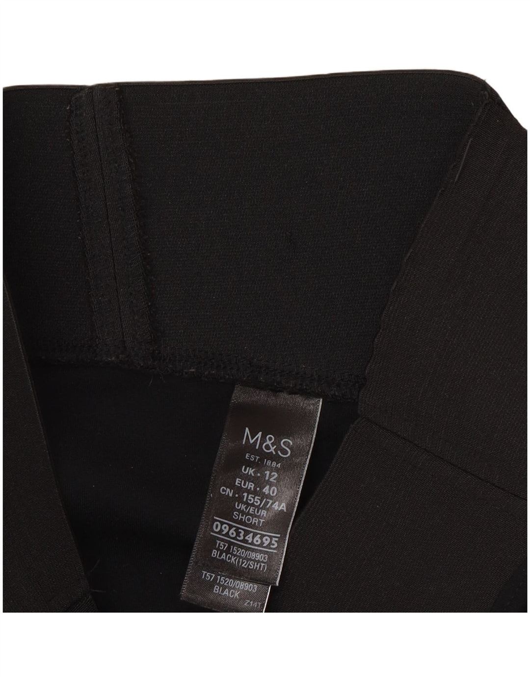 Leggings femininas Marks & Spencer Reino Unido 12 viscose preta média