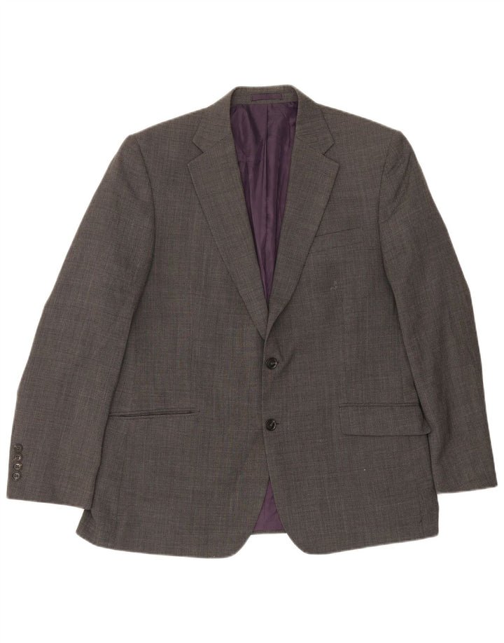 Jaqueta blazer masculina de ajuste regular de 2 botões Marks & Spencer Reino Unido 42 grande cinza