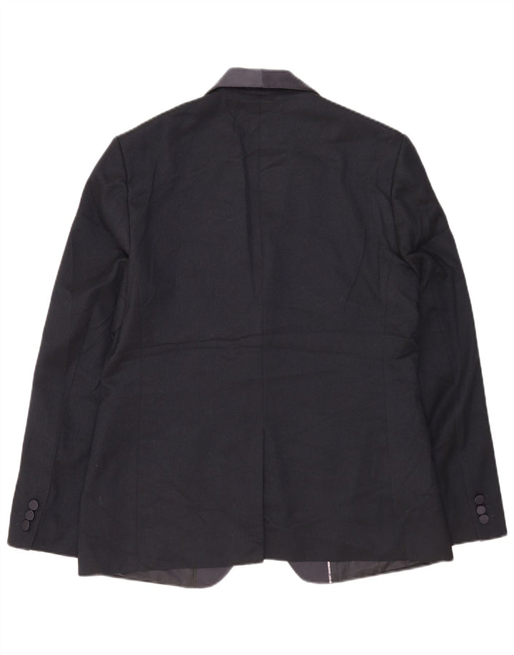 Jaqueta blazer masculina de 1 botão Marks & Spencer Reino Unido 40 grande azul marinho poliéster