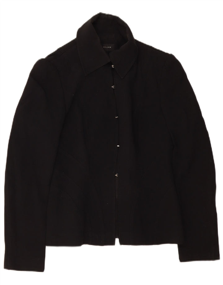 Jaqueta blazer feminina Karen Millen UK 10 pequena acetato preto