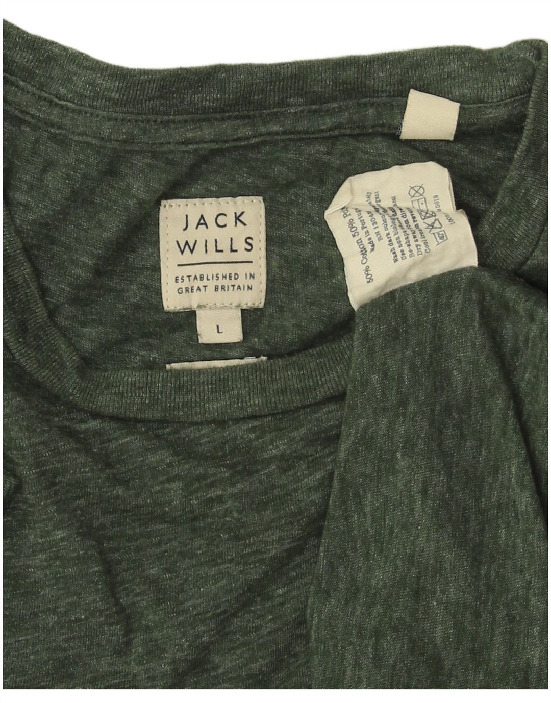 Camiseta masculina JACK WILLS grande algodão verde