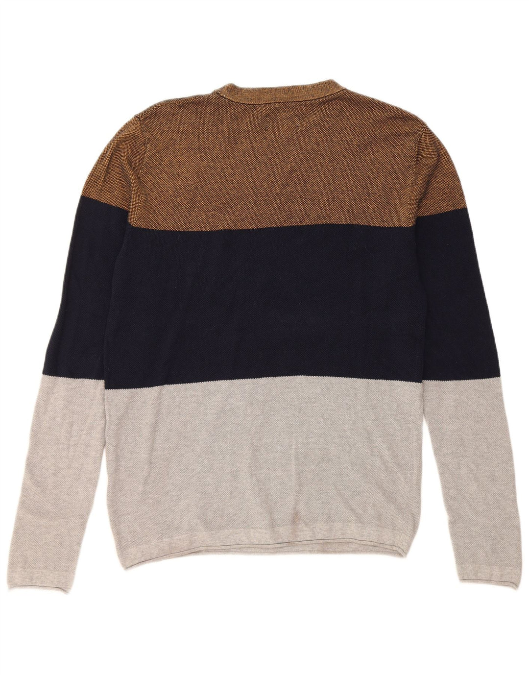 Suéter masculino Jack & Jones com gola redonda, grande bloco colorido multicolorido