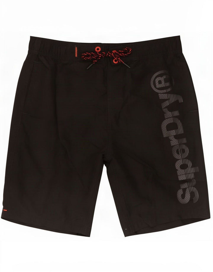 Shorts de natação Superdry masculino gráfico pequeno poliéster preto