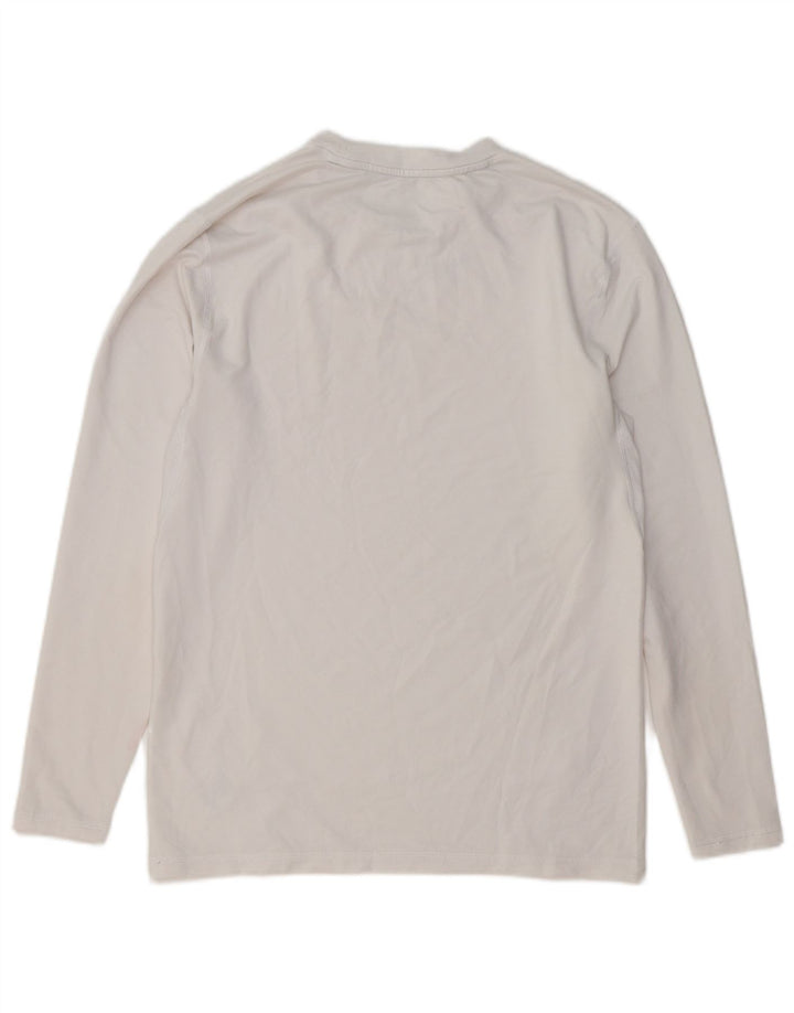 Top masculino RUSSELL ATLÉTICO manga longa UK 38/40 poliéster branco médio