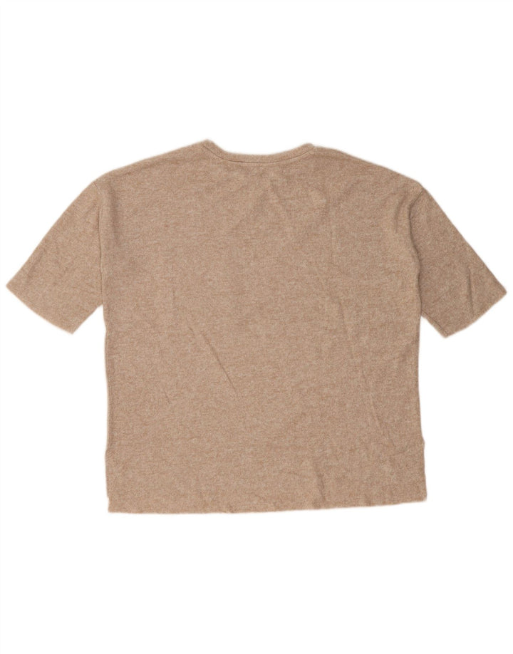 Camiseta feminina grande Zara UK 10 pequena bege