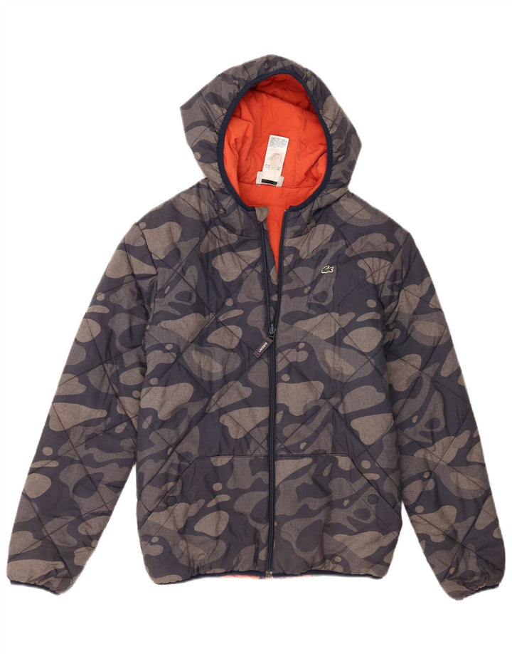 Jaqueta Acolchoada com Capuz Lacoste Meninos 13-14 Anos Azul Marinho Camuflado