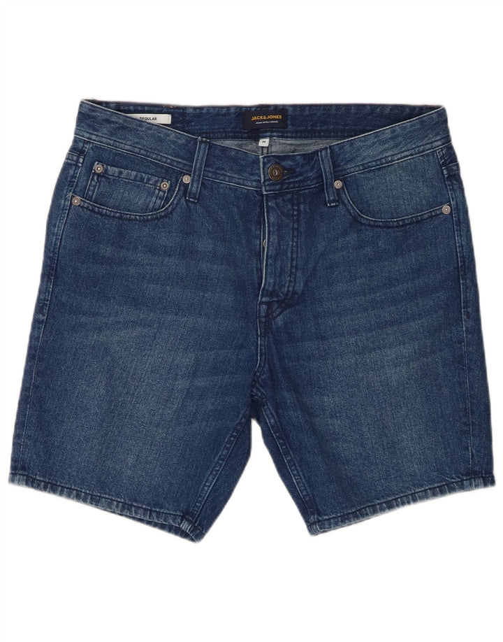 Shorts jeans masculino Jack & Jones Regular Fit médio W32 algodão azul
