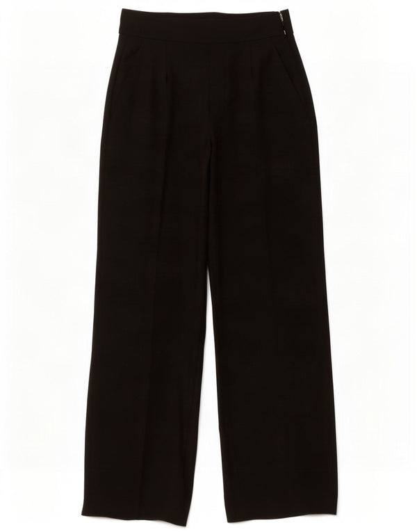 Zara Calça feminina casual cintura alta perna larga médio W28 L35 preta