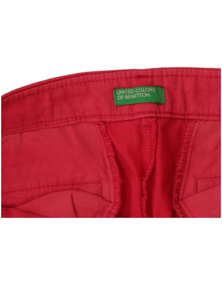 Calça chino reta feminina BENETTON W34 L26 rosa