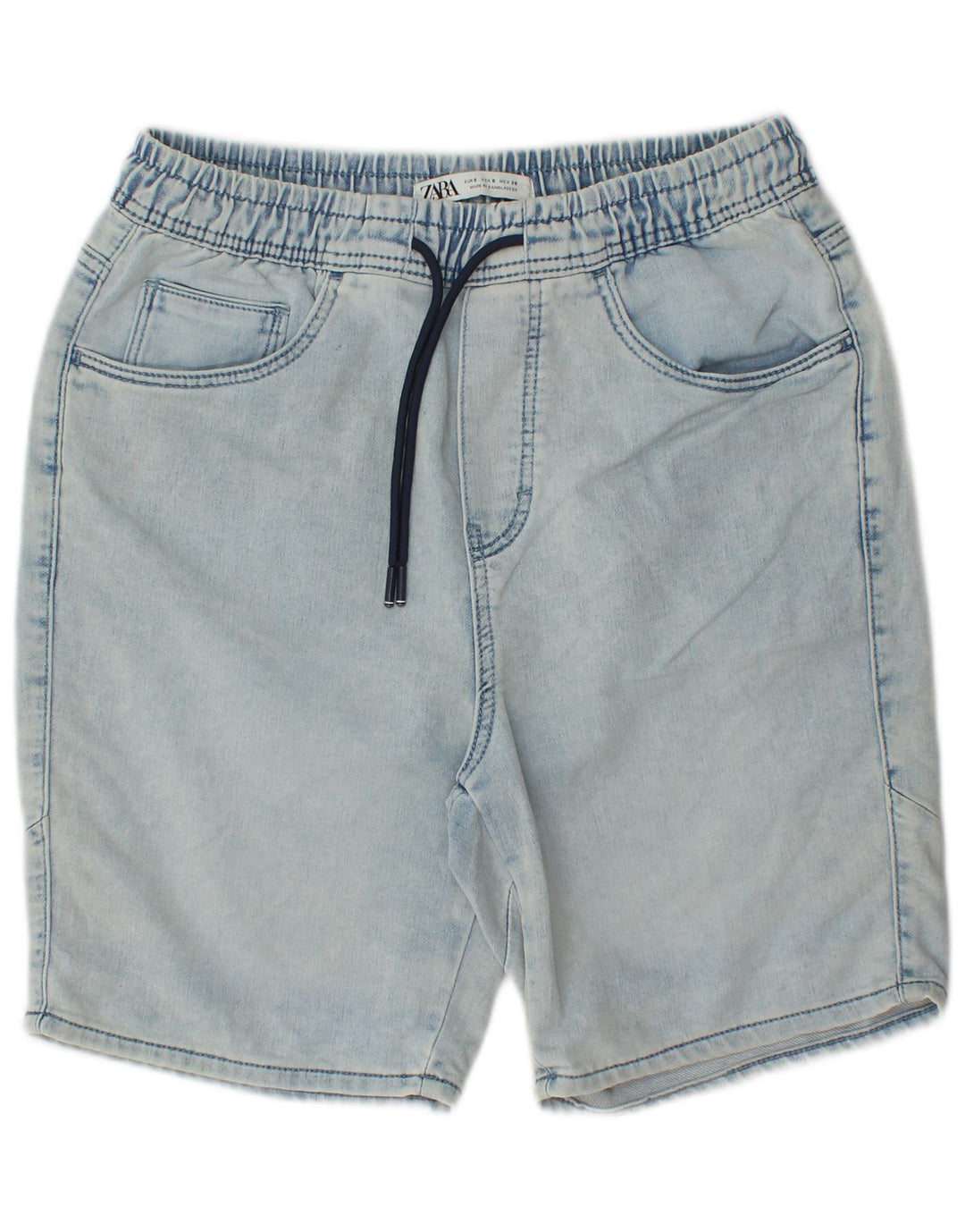 Zara Shorts jeans masculino pequeno W30 azul algodão