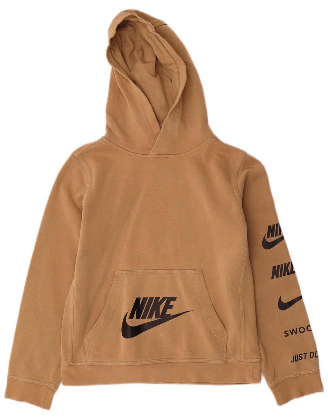 NIKE Meninos Graphic Hoodie Jumper 10-11 Anos Médio Bege Algodão