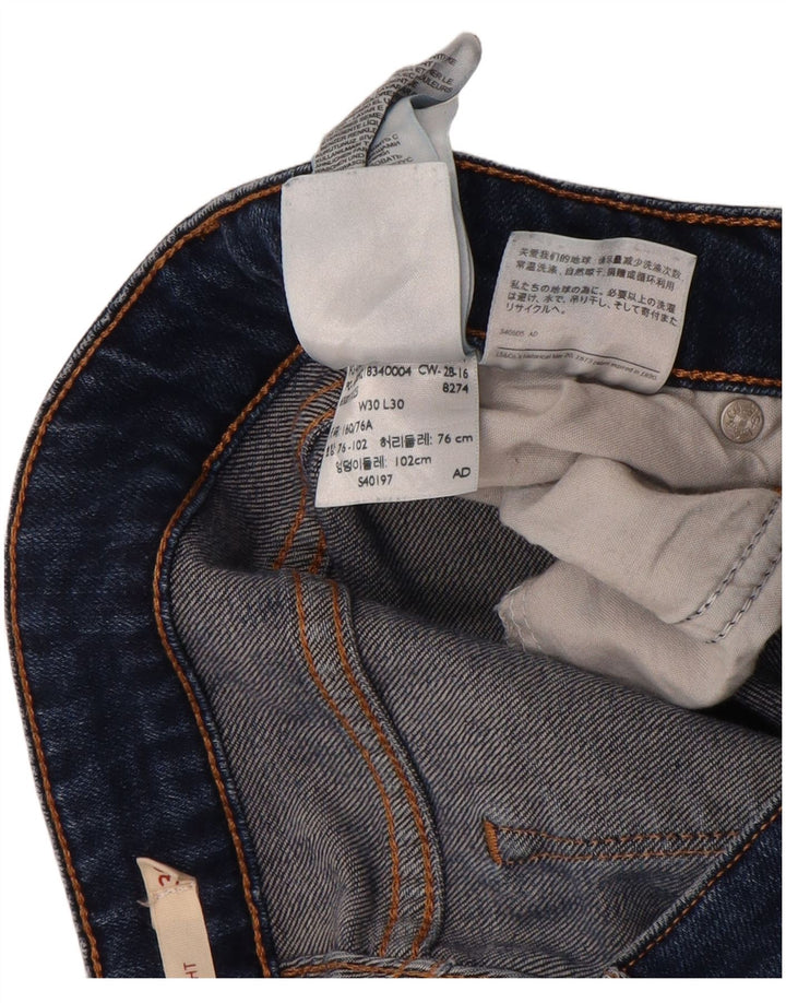 Calça jeans feminina Levi's 714 Straight W30 L30 azul algodão