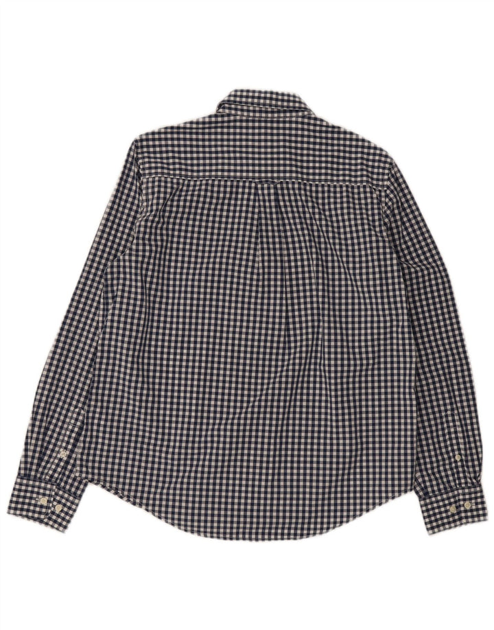 Camisa feminina Gant UK 12 algodão guingão azul médio