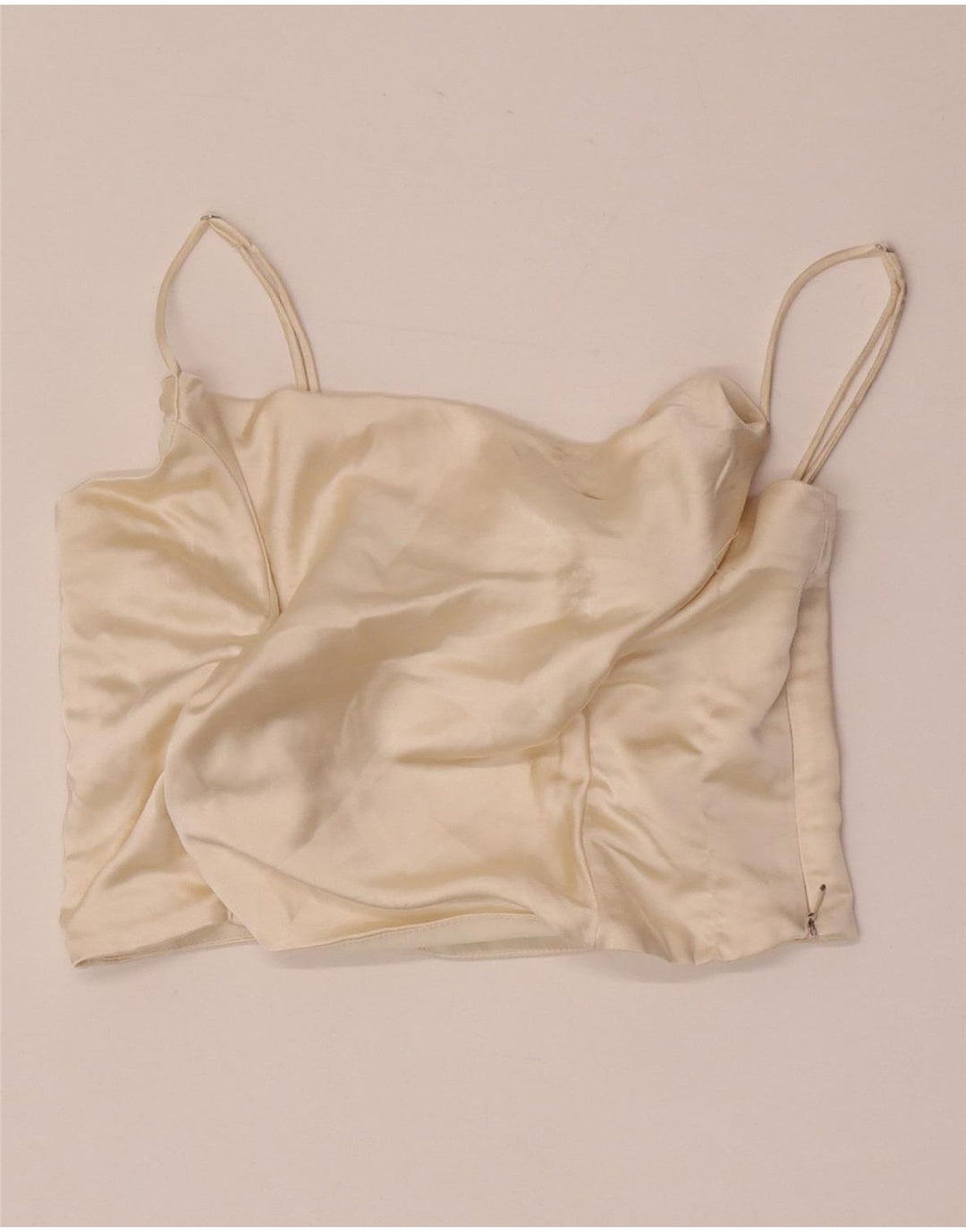 Zara Womens Crop Cami Top UK 14 Grande Off White